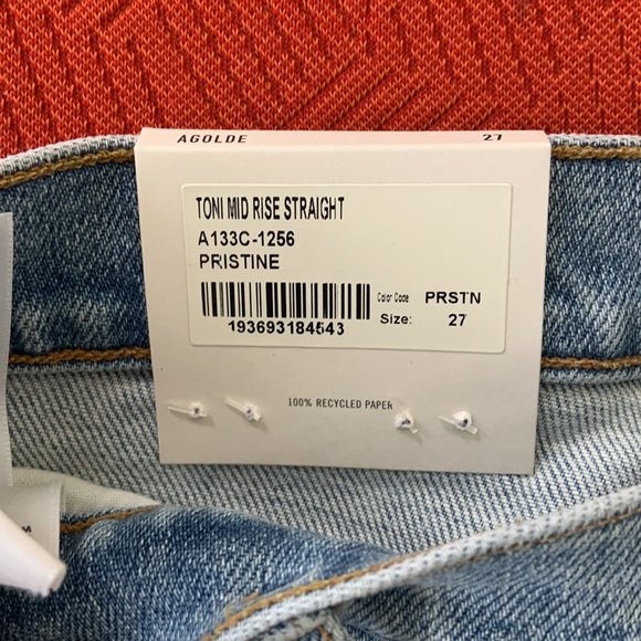 SOLD// NWT Agolde Toni Straight Slim Jeans - Picture 3 of 6